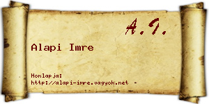 Alapi Imre névjegykártya